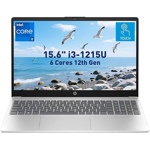 HP 15.6" HD Touchscreen Laptop 15-fd0023dx, Intel Core i3-1215U, 8GB RAM, 256GB SSD, Bluetooth, Wi-Fi, Intel UHD Graphics, Windows 11 Home in S Mode, Natural Silver