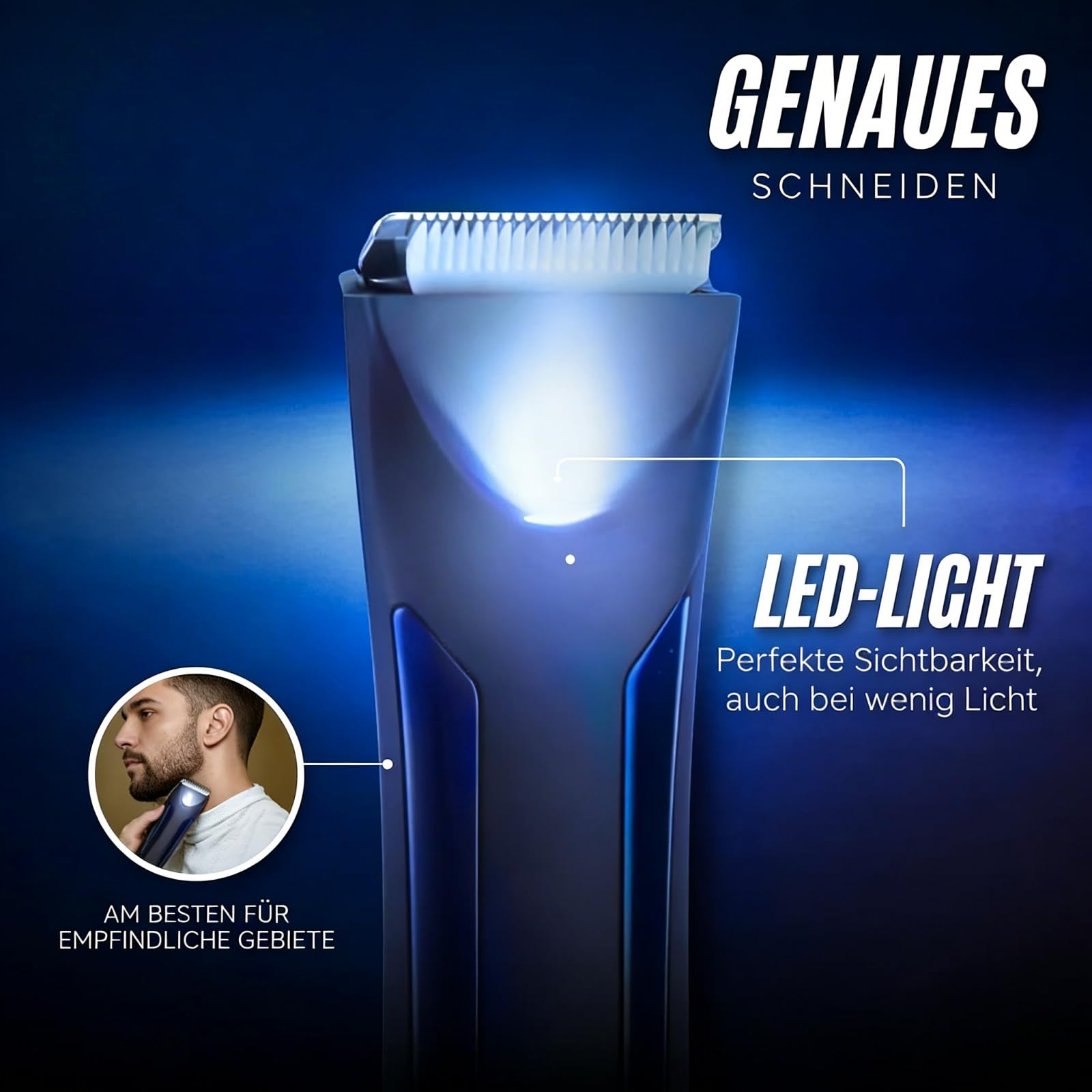 Trimsafe Body Hair Trimmer Körperhaartrimmer für Männer, sanfter Körperrasierer, geeignet für empfindliche Haut, leiser Ganzkörper-Trimmer für Männer