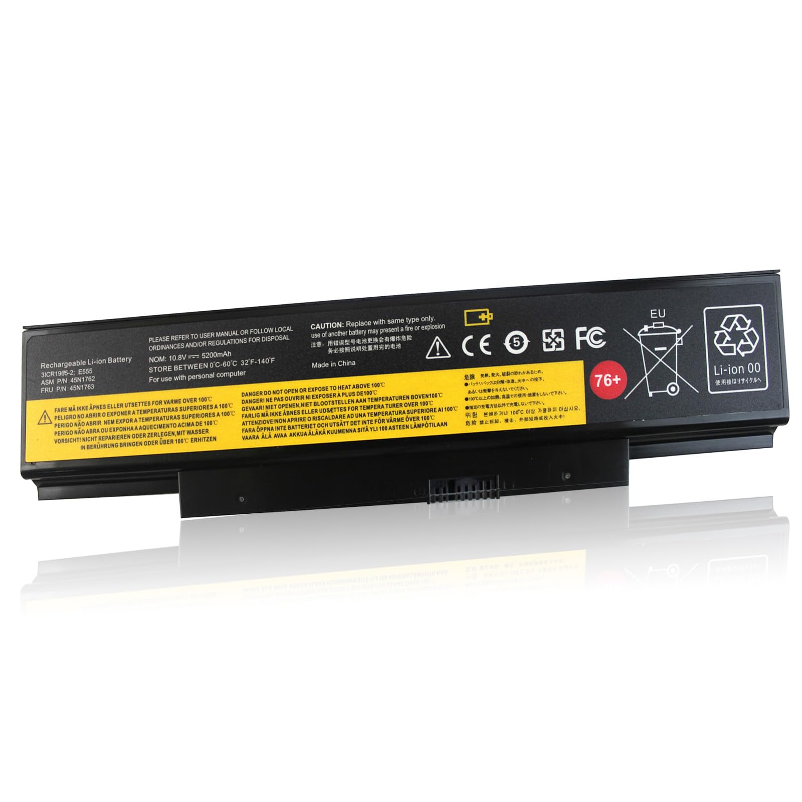 Shyarweyy 45N1758 45N1762 45N1763 Batery for Lenovo 76+ Battery ThinkPad Edge E550 E550C E555 E560 E565 Series 3INR19/65-2 45R6758 45NYU63 45N15E9