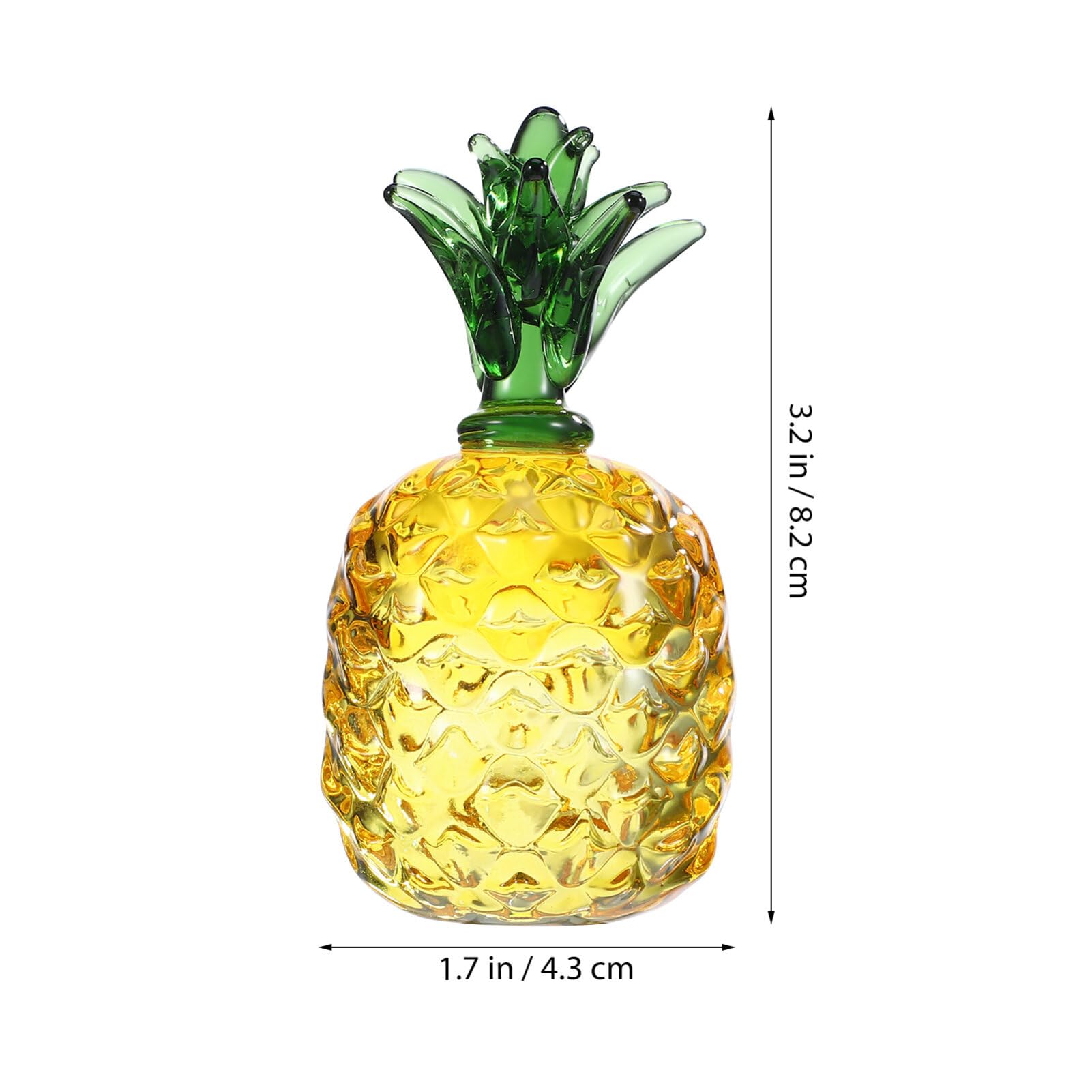 Cabilock Ananas Dekoration Kristall Handgefertigt Bergkristall Quarz Künstliche Früchte Tischdeko Kompakt Für Zuhause Büro Party 8.2X4.3X8.2 cm