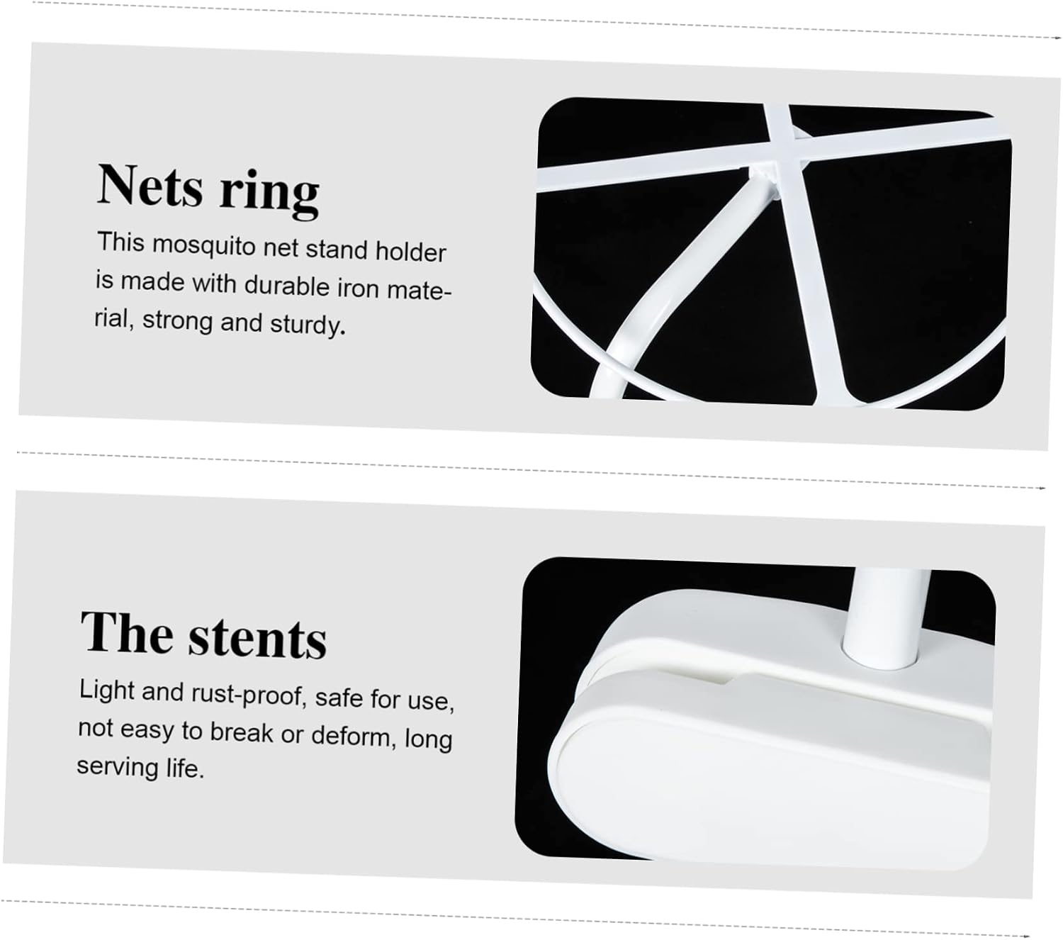 Healifty Mosquito Net Bracket Replacement Sturdy Canopy Frame for Crib Easy Install Net Stand with Clip Blocks and Screws Bed Accessory for Secure