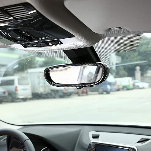 Miniatura 4 de YIWANG - Marco de fibra de carbono para espejo retrovisor interior de coche para BMW X1 F48 2016-2019 1 Series F20 2011-2015 Auto Accessories