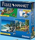 Un kit para fanáticos Clementoni - Puzzle Mania Kit: 2 Puzzles de 1000 Piezas + tapete + Pegamento (392780)