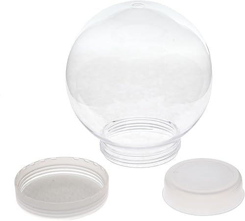 Miniatura 3 de Creative Hobbies Pack of 6 (130mm) 5 Inch DIY Snow Globe Water Globe - Clear Plastic with Screw Off Cap | Perfect for DIY Crafts and Customization