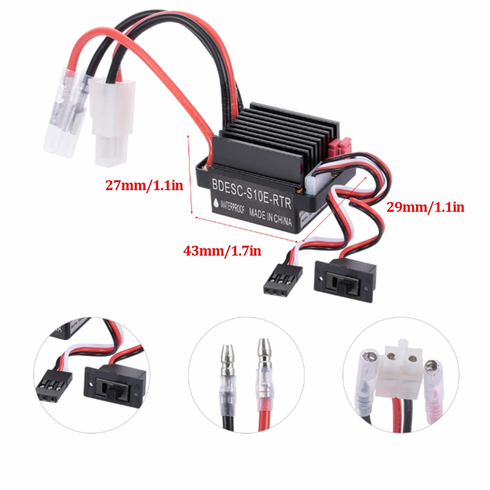 550 RC Motore Spazzolato RC Auto Motore Spazzolato con Impermeabile 320A a Due Vie Spazzolato ESC per RC Rock Crawler Car(35T) Accessori per Modelli di Auto