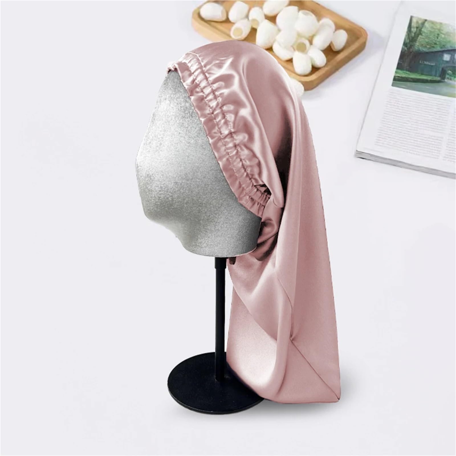 Silk bonnet Seidenhaube for schlafende Frauen, Haarpflege for lange Lockenmütze for women