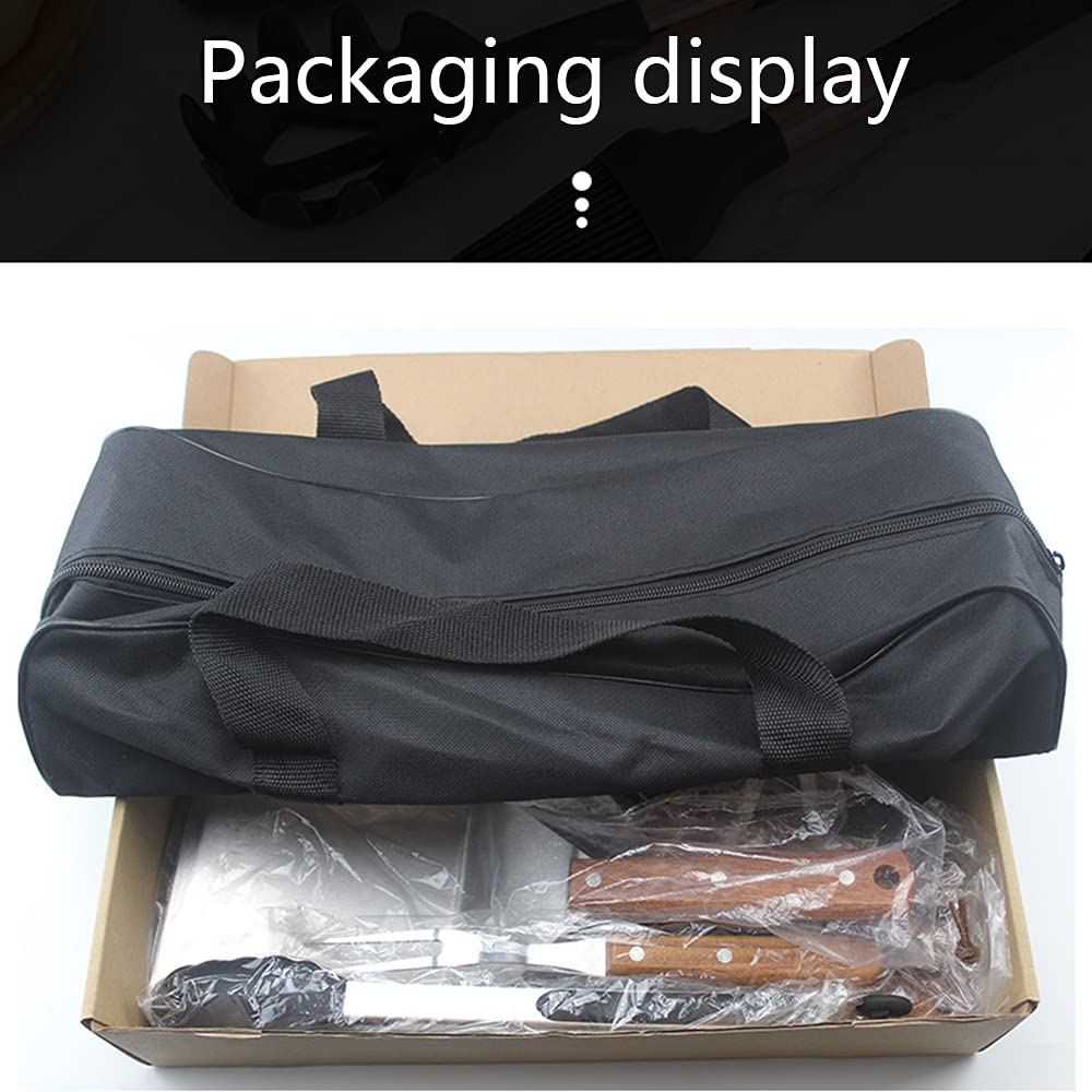 Set di 7 strumenti per grigliate per barbecue per impieghi gravosi, spatola in acciaio inossidabile, forchetta, pennello per imbastire e pinze, kit di strumenti per griglia per barbecue - Set di utens