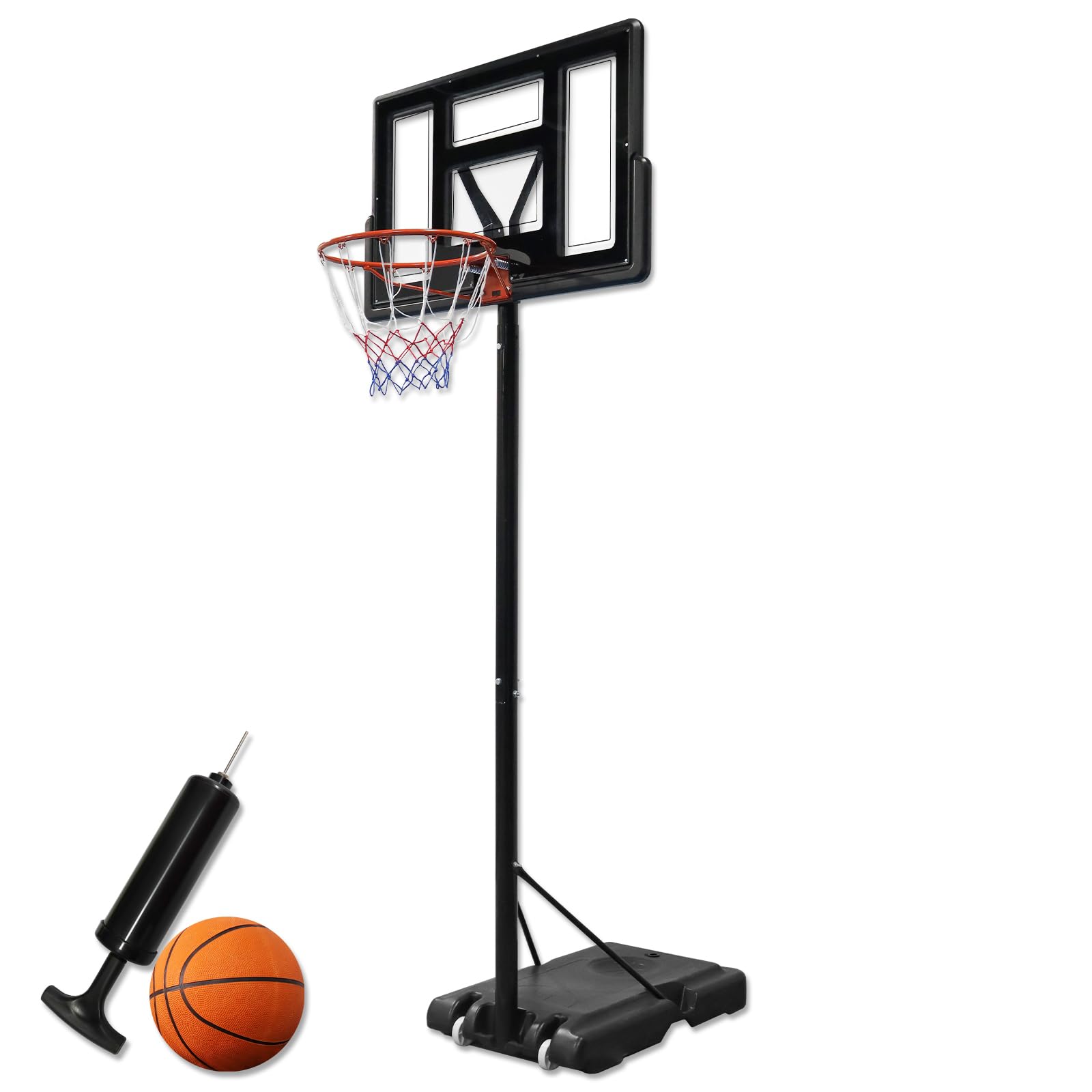 FIVMEN Basketballkorb Outdoor Basketballständer Höhenverstellbar 230-305 cm Basketball Korb mit Rollen und Ständer Basketballanlage Korbanlage Indoors oder Outdoor