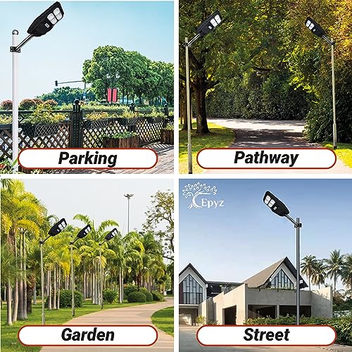 Image of Epyz Plastic 50Watt Solar Street Light Outdoor Waterproof With Motion Sensor Light And Dusk To Dawn For Garden, Street, Lawn, Pathway [ With Out Pole ] [ Pack Of 1, Warm Yellow, 196LED ]