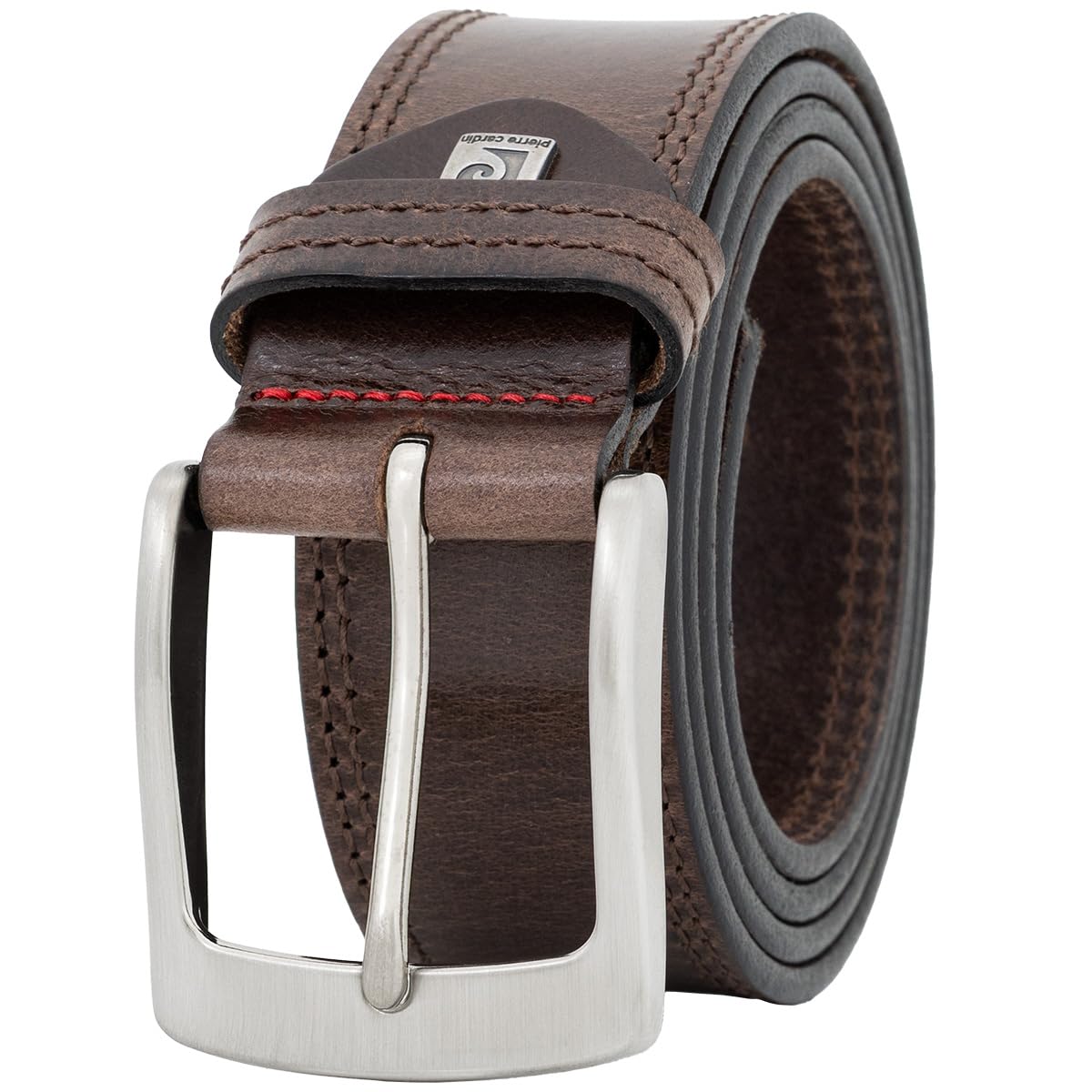 Pierre Cardin Mens leather belt/Mens belt, XXL, dark brown, 70011, Size:110