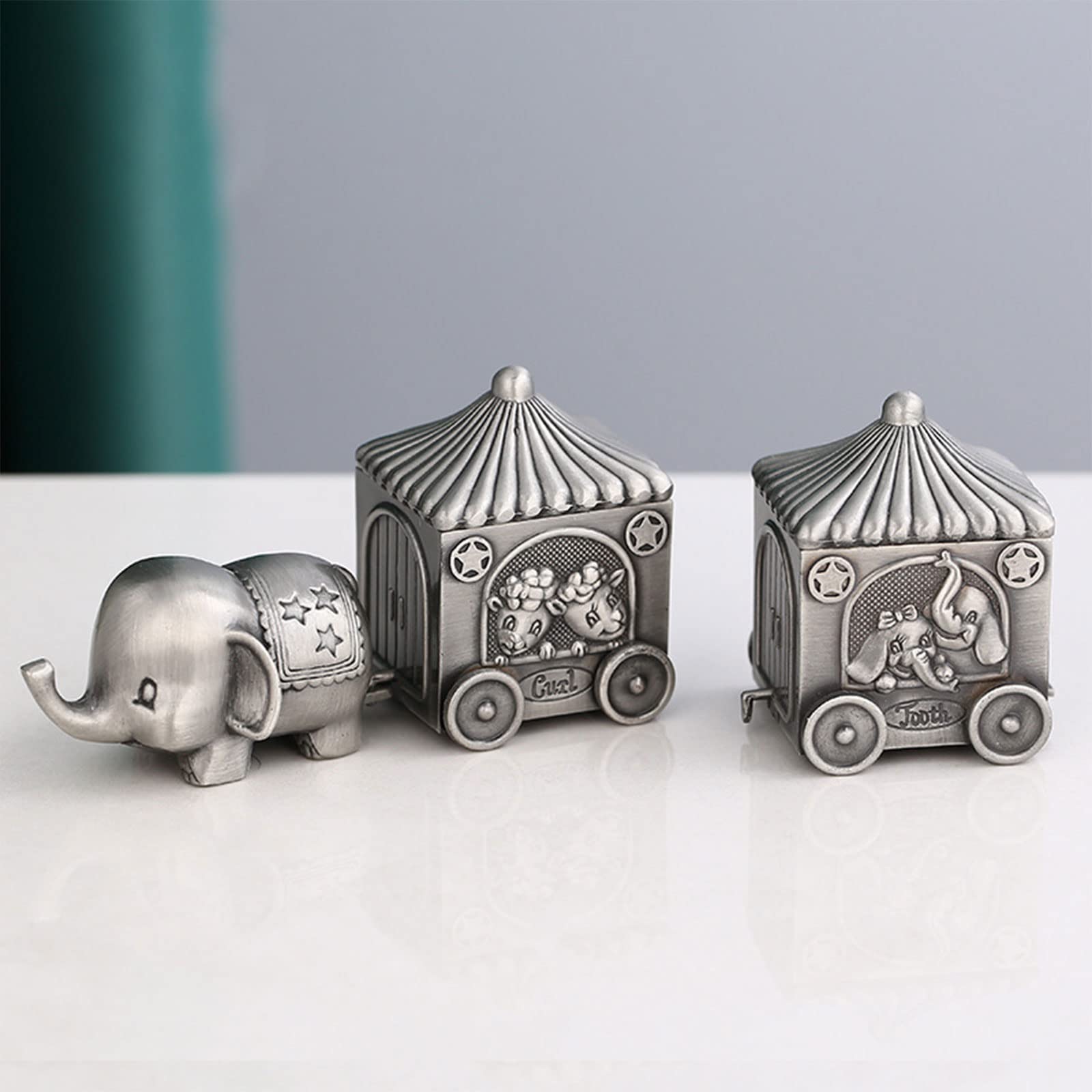 Scatola porta denti per bambini, organizer per denti smarriti, in metallo, collezione di denti decidui