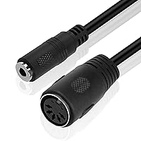 Vista 1 de MEIRIYFA Cable de audio DIN MIDI de 5 pines a TRS de 0.138 in, adaptador de cable de audio profesional TRS hembra a DIN hembra de 5 pines