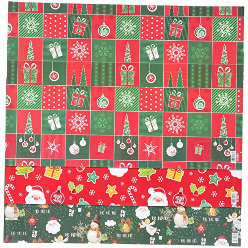 FOMIYES 1 Juego Papel De De Navidad Papel De Envoltura Grueso Con Patrones Navideños Coloridos Para Decoración Y Embalaje Festivo 3 Rollos