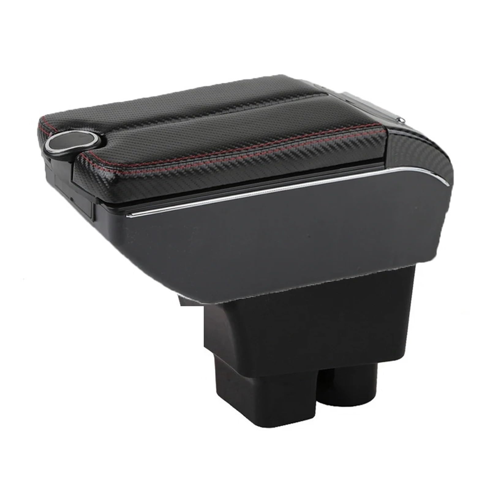 NOKRGQW Car Armrest Box For Skoda For Rapid Armrest Box Auto Storage Box Bracing Interior Details Retrofit Part(B-Black red line)