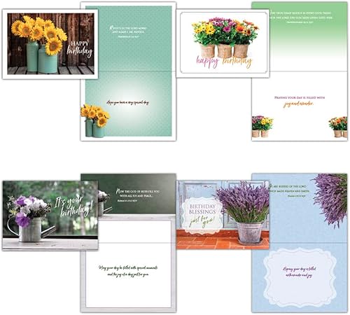 Paquete de 96 tarjetas de felicitación religiosas para todas las ocasiones, versión King James, tarjetas de cumpleaños cristianas basadas en la fe y