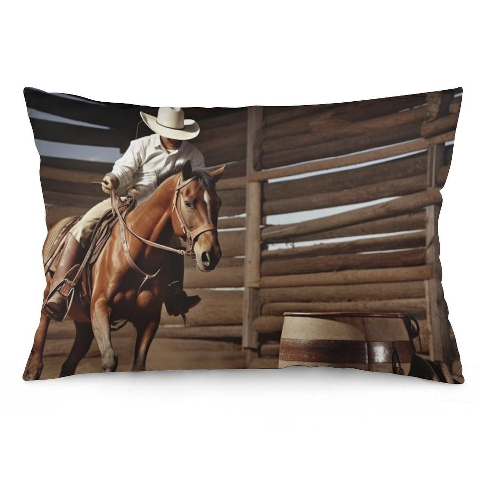 2 Pack Pillow Cases for Hair and Skin, Soft Breathable Pillow Case Covers with Hidden Zipper, American West Rodeo Pillowcase 12 "x20 Pillow Covers for Sleeping Gift