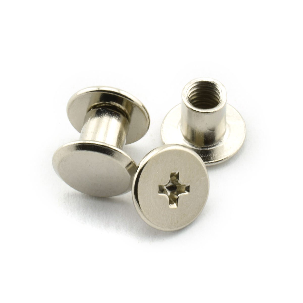 LQ Industrial 120pcs Chicago Screw Cross Head Phillips Drive Binding Screws Rivet Book Binding DIY Leather Craft Assembly Bolt 5x6mm Silver-image-31