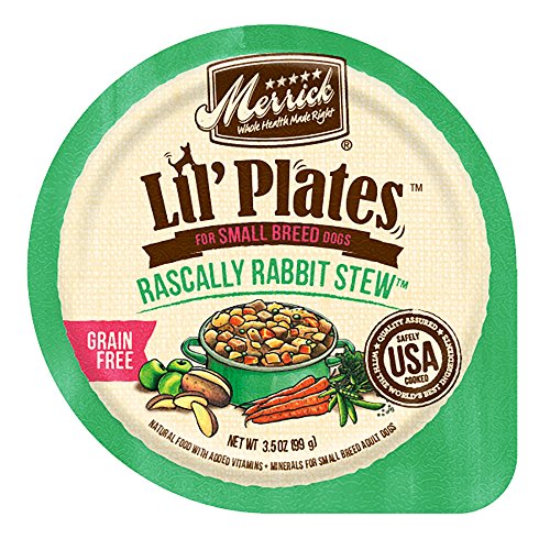 Merrick Lil' Plates Grain Free Small Breed Wet Dog Food Rascally Rabbit Stew -  (12) 3.5 oz Tubs
