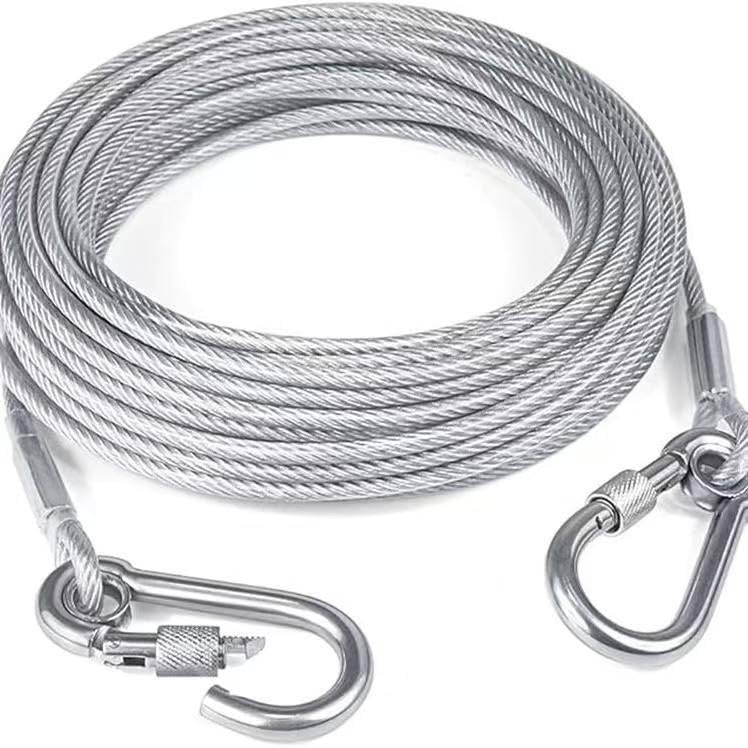 Image of VIVITO Heavy-Duty Stainless Steel Clothesline with Carabiner Hooks | Rust-Proof Thick Laundry Drying Rope | Extra-Strong Clothes Line for Balcony, Camping, Dorm & Home Use (5 Meter- Pack of 1)