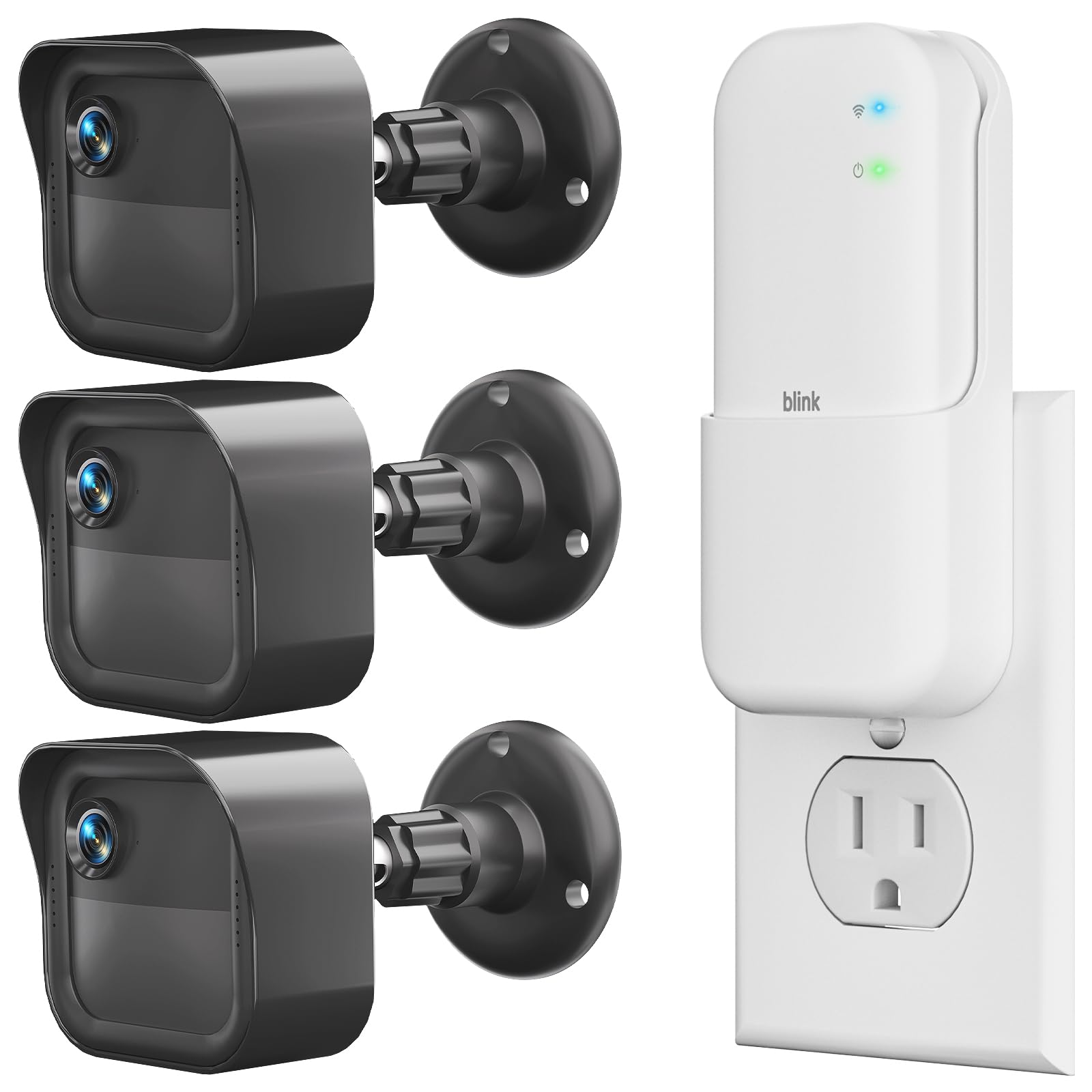 Outdoor Camera Surveillance Mount for Blink-3 Pack, Weatherproof Protective Housing and 360 Degree Adjustable Mount for Blink Outdoor 4th &amp; 3rd Gen Cam with a Sync Module Core Mount