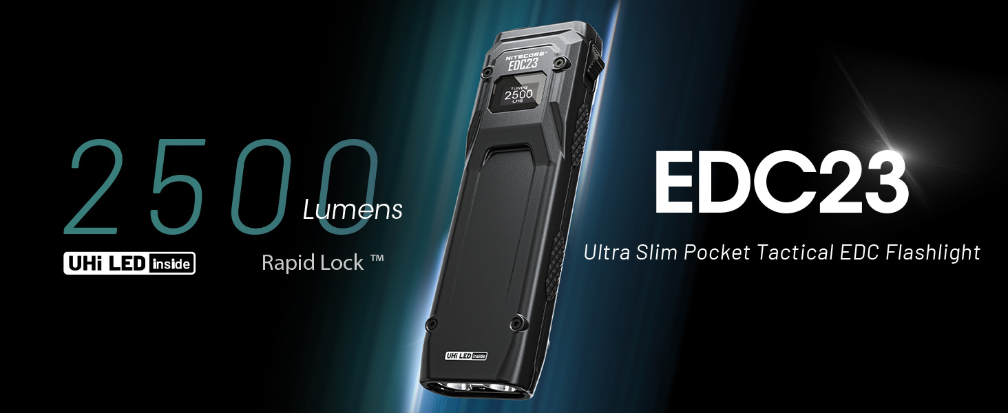 Nitecore EDC23 EDC Flashlight, 2500 Lumen Ultra-Slim Flat