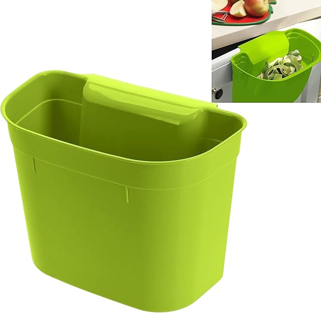 Hanging Kitchen Cupboard Rubbish Bin Trash Can Over The Door Kitchen Waste Basket Bin For Food Scrapes Veg Peeling Worktop Caddy
