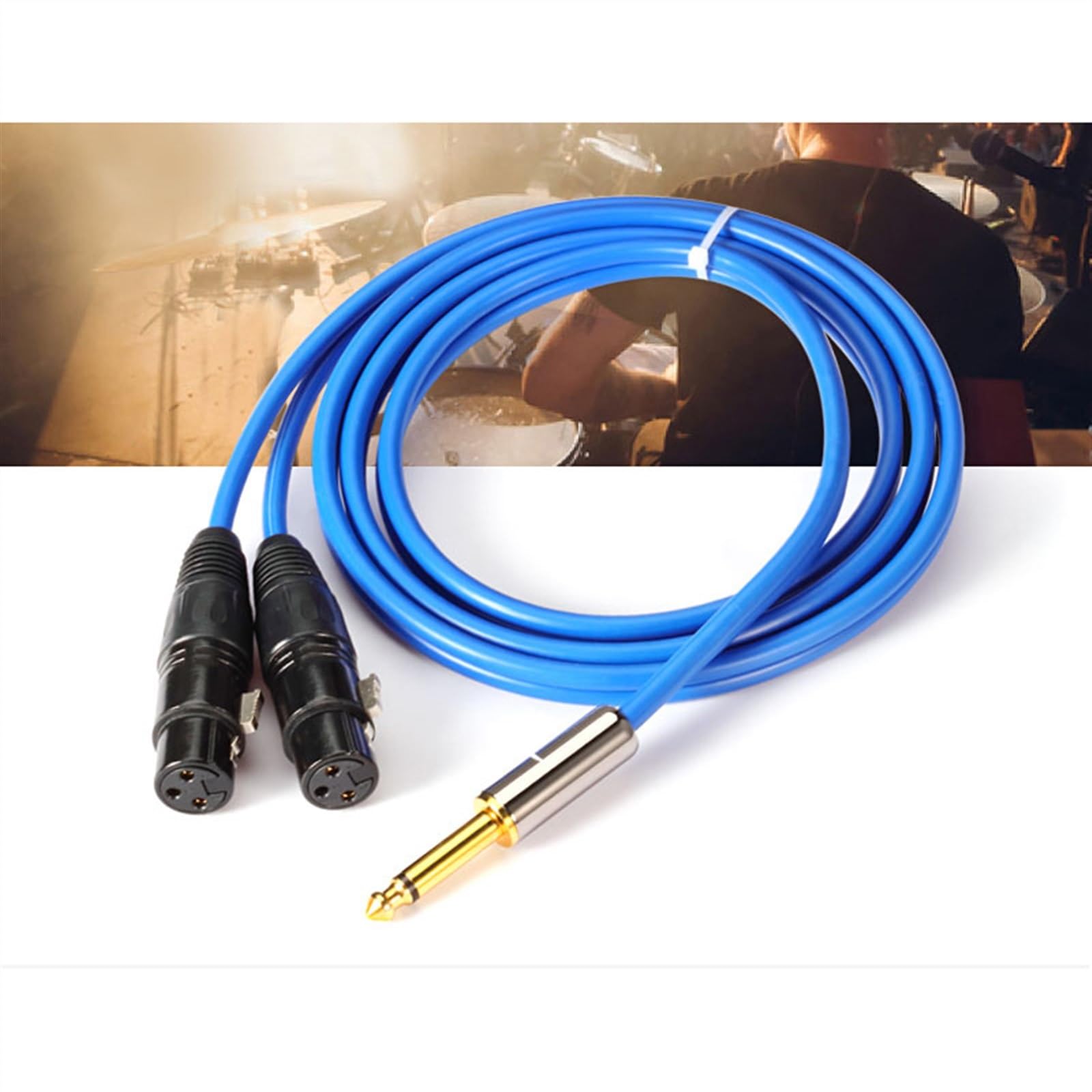 akcesoria do gitary Audiofilski Kabel Audio TS Jack 1/4 "do 2 XLR Żeński Do Wzmacniacza Gitarowego 6,35 Mm (Color : 3meter)