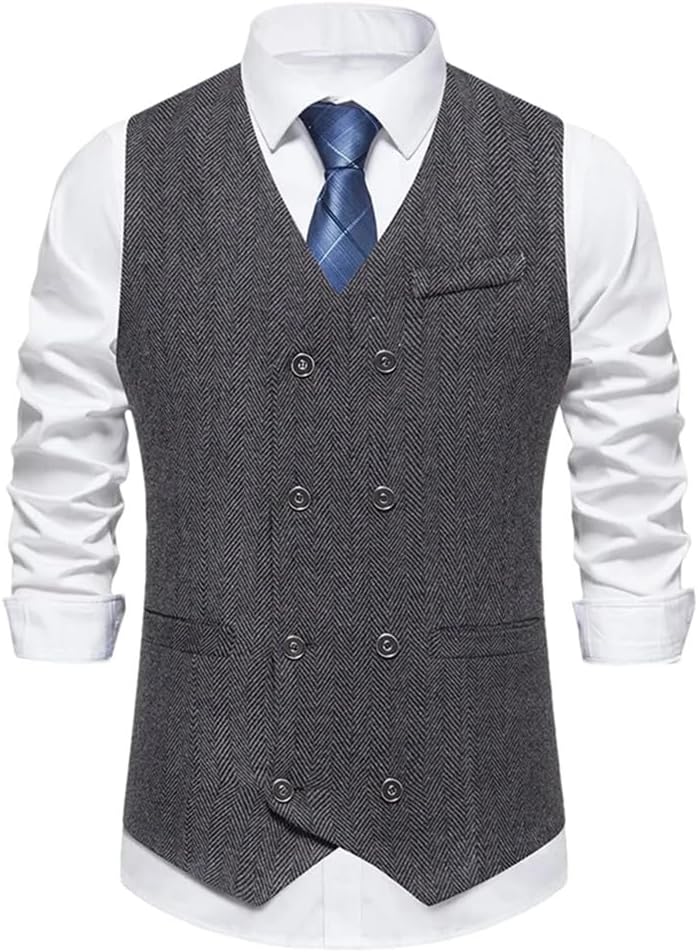 Dvbfufv Autumn Men's Suit Vest Men's Luxury Wedding Traveling Suit Vest Top