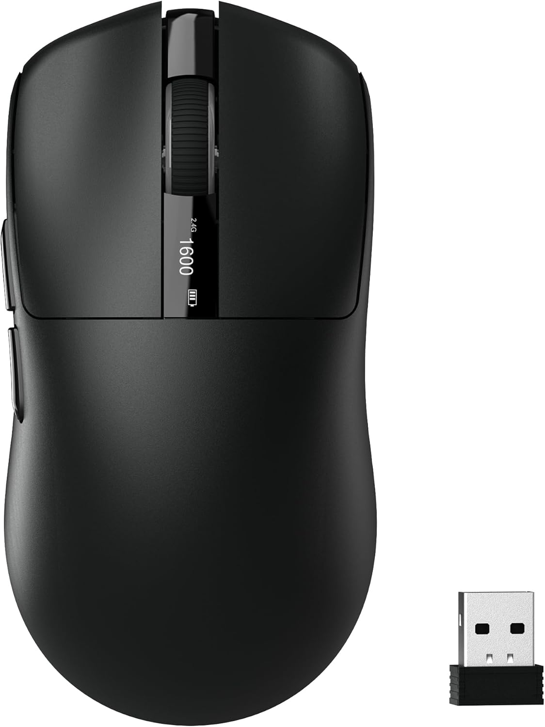 Keymatic G58 Wireless Gaming Mouse, 24000 DPI,Lightweight, Tri-Mode Rechargeable Wireless Mouse with 4 Programmable Buttons, LCD Screen, Dual Battery Rechargeable Compatible with PC, Mac-Black