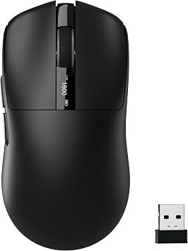 Keymatic G58 Wireless Gaming Mouse, 24000 DPI,Lightweight, Tri-Mode Rechargeable Wireless Mouse with 4 Programmable Buttons, LCD Screen, Dual Battery Rechargeable Compatible with PC, Mac-Black