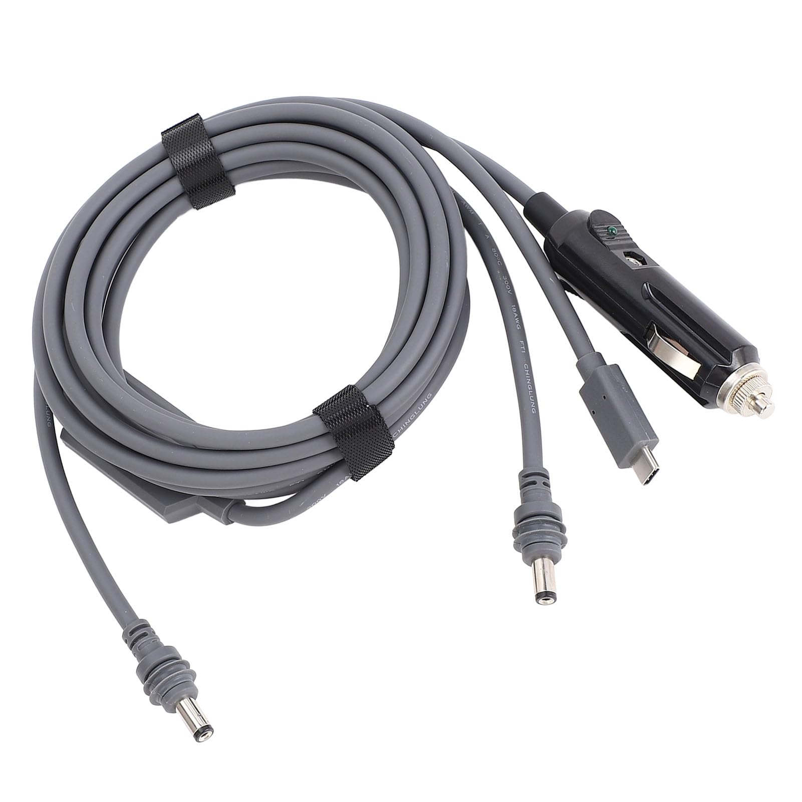 Generic Kabel Satelitarny DC 65,6FT Wodoodporny Przewód Zasilający 3 w 1 do urządzeń Mini DC Typu C do Użytku na Zewnątrz w Pomieszczeniach
