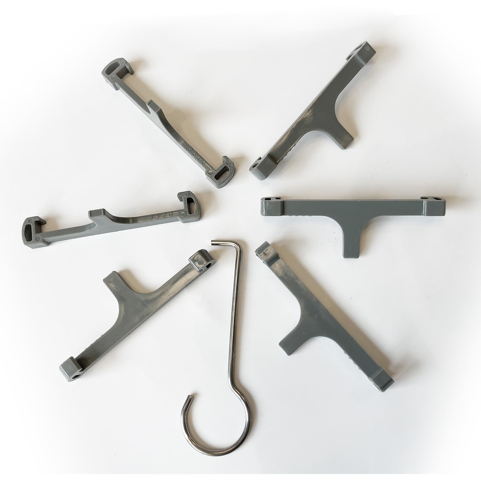 Neodrain 7020 Clip, Tile Tray Supporter, Grey Plastic Clips ONLY 18.24.28.32.36.48.60.72 inch Tile-Insert Shower Drain,with Lifting Hook -6 PCS