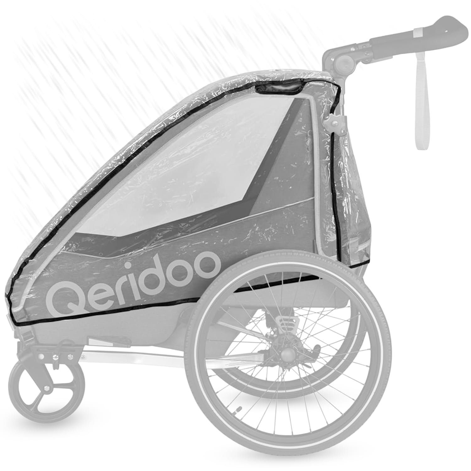 QERIDOO Osłona przeciwdeszczowa QUPA 2 / Sportrex 2 Akcesoria do krzeseł/wózków, Młodzież Unisex, przezroczysta (Transpara), Jeden rozmiar