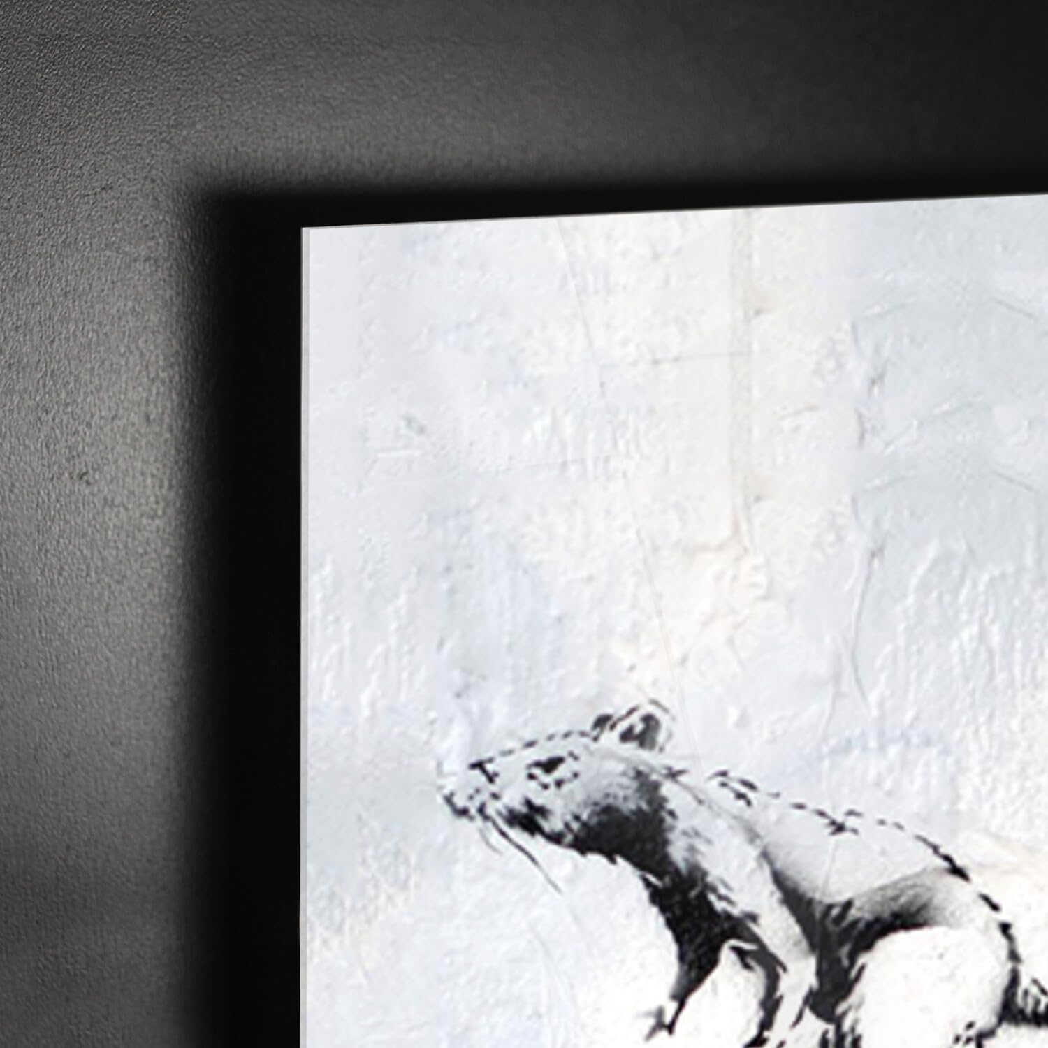 Banksy Maus auf dem Flaschenverschluss Acrylglas Gemälde 70x100 Moderne Kunst