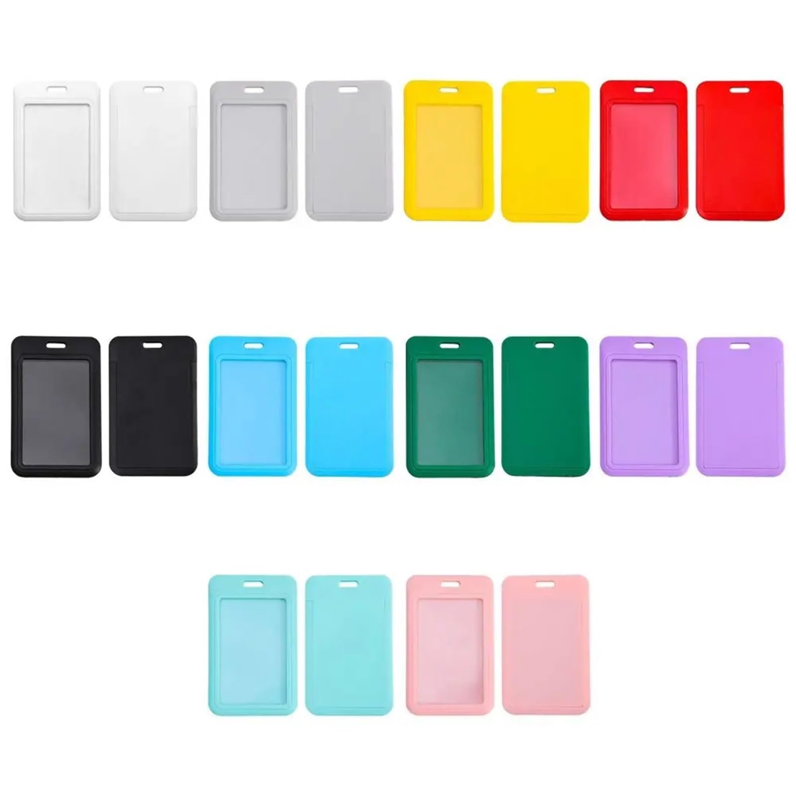 Etui na identyfikatory 100 szt. plastikowe etui na wizytówki, etui na dowód osobisty, artykuły studenckie (zielony)