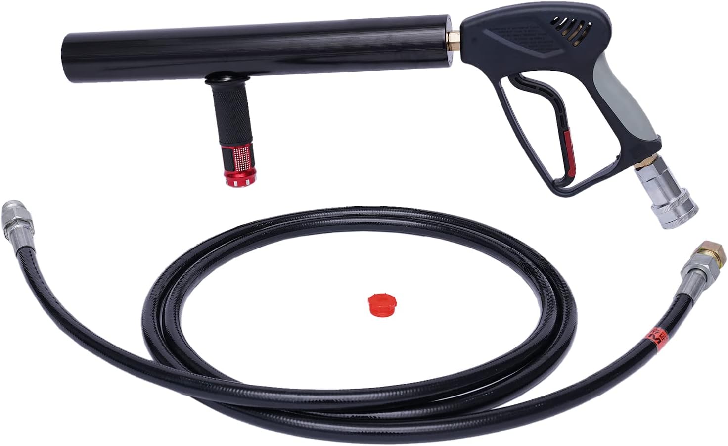 CO2 Jet Machine 16-33ft Spraying RGB LED Light CO2 Cryo Cannon Gun Stage Effect Smoke Fog Machine Club Bar DJ Effects Smoke Gun Fog Gun with 10ft Hose