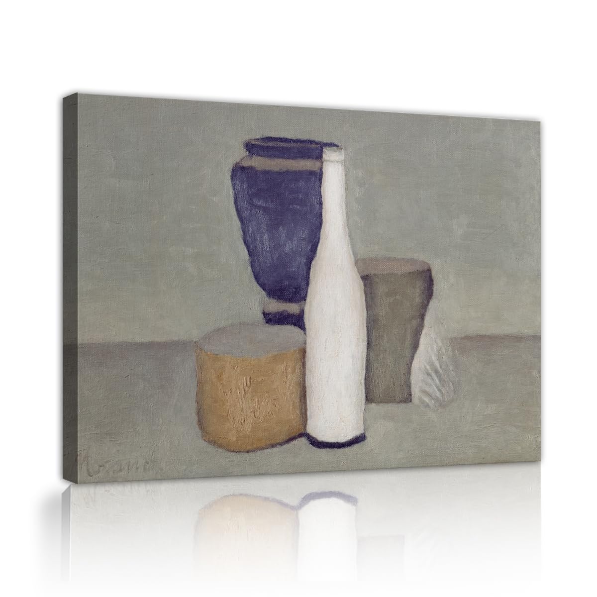 TOANGWALL Giorgio Morandi Still Life Canvas Wall Art Office Morandi Gray Bottle Painting Framed Art Prints for Dining Room Apartment Decor 70x85cm