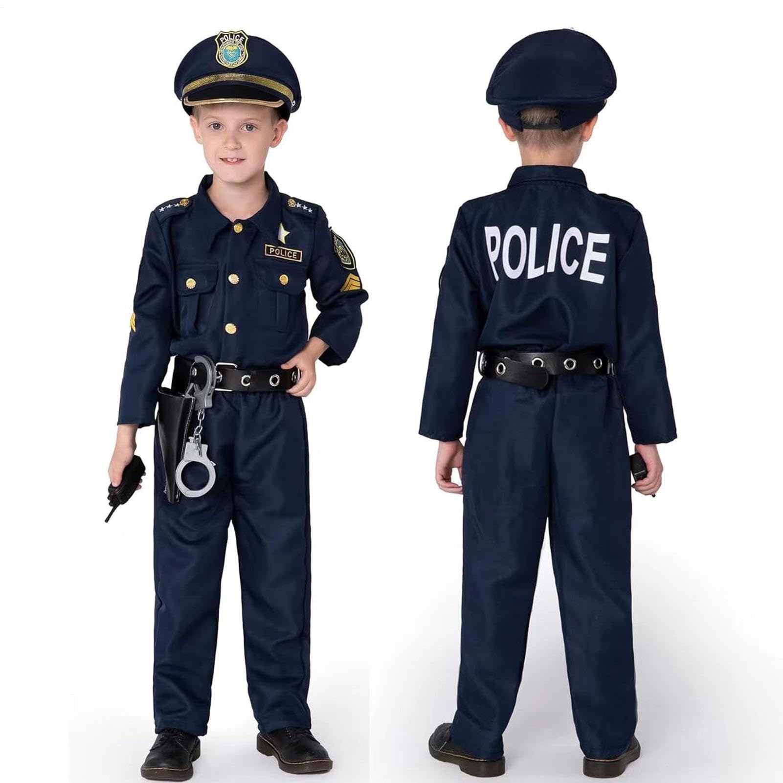 Générique Kostiumy | Policjant Kostium Cosplay - Strój Agenta Przebranie | Dla Chłopców Impreza tematyczna Halloween Przedstawienie Sceniczne Impreza Szkolna