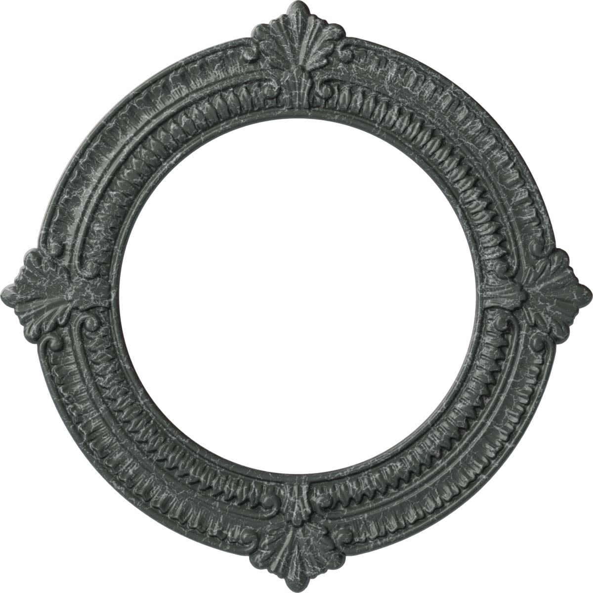 Ekena Millwork Benson Hand-Painted Ceiling Medallion, Athenian Green Crackle