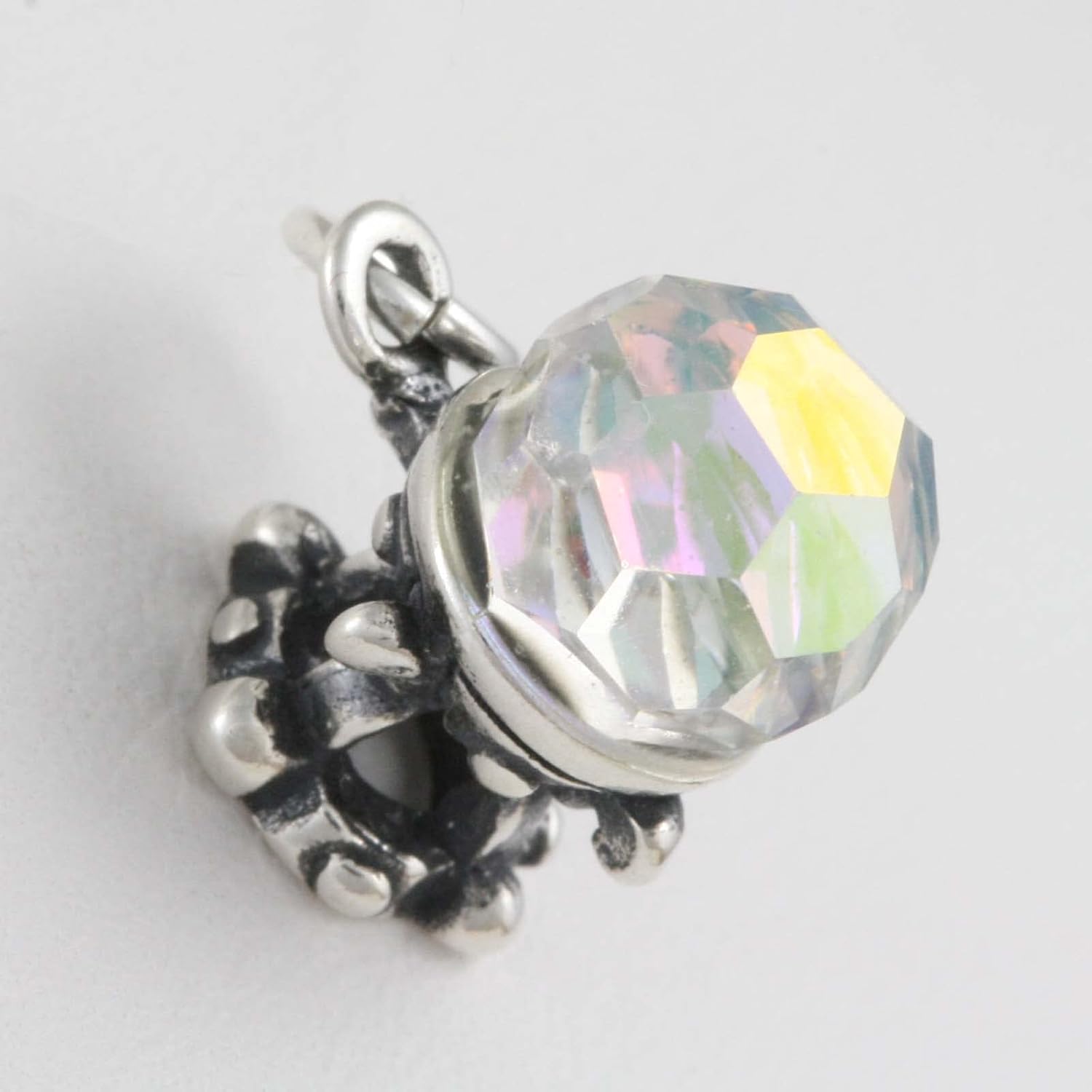 Dakota West Psychic Fortune Teller Aurora Borealis Crystal Ball 925 Sterling Silver Charm Pendant Bracelet Jewelry Making Supply