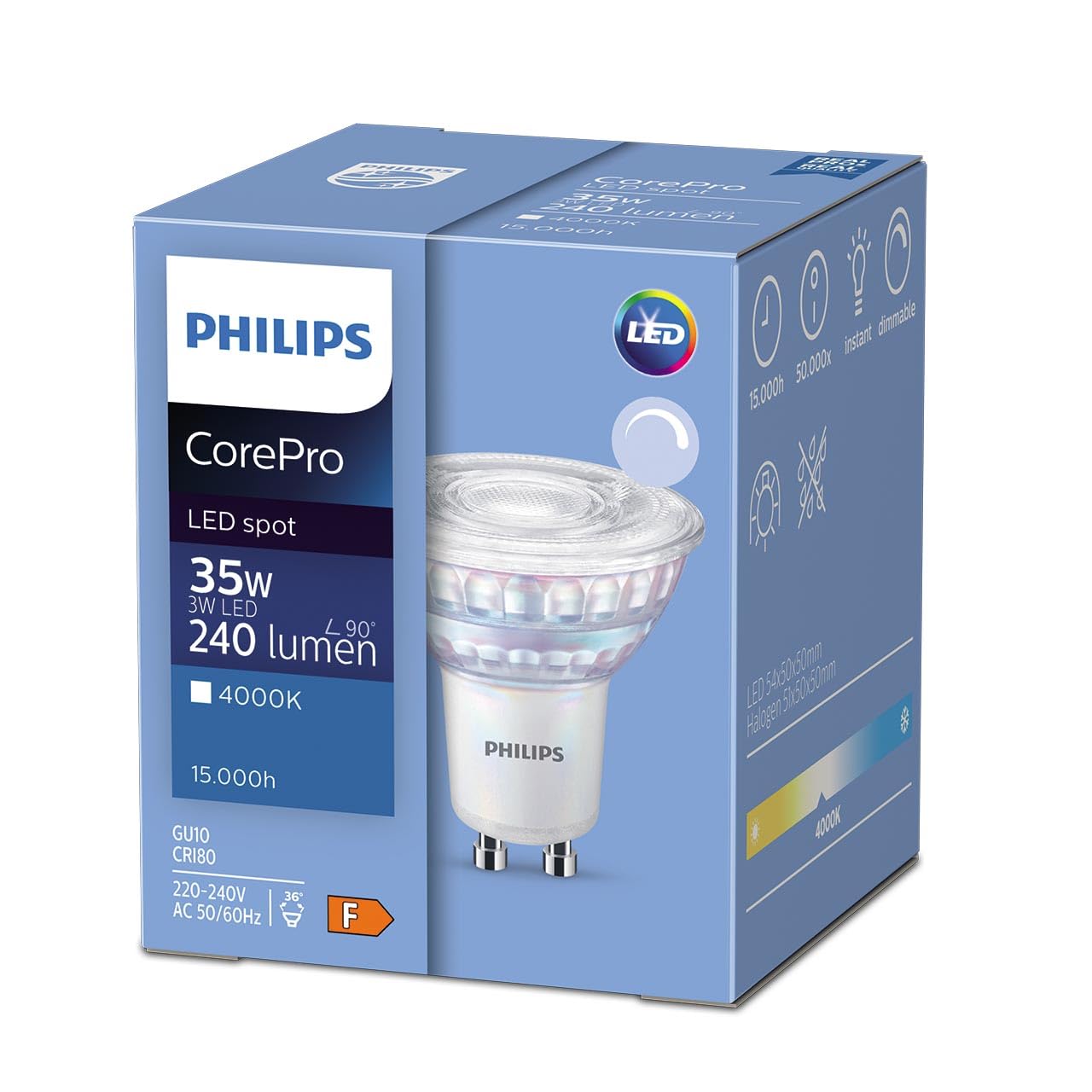 Philips Lighting Philips MAS GU5.3 LED Bulbs 6.7 W(35W), 2700K, Warm White, MR16 shape