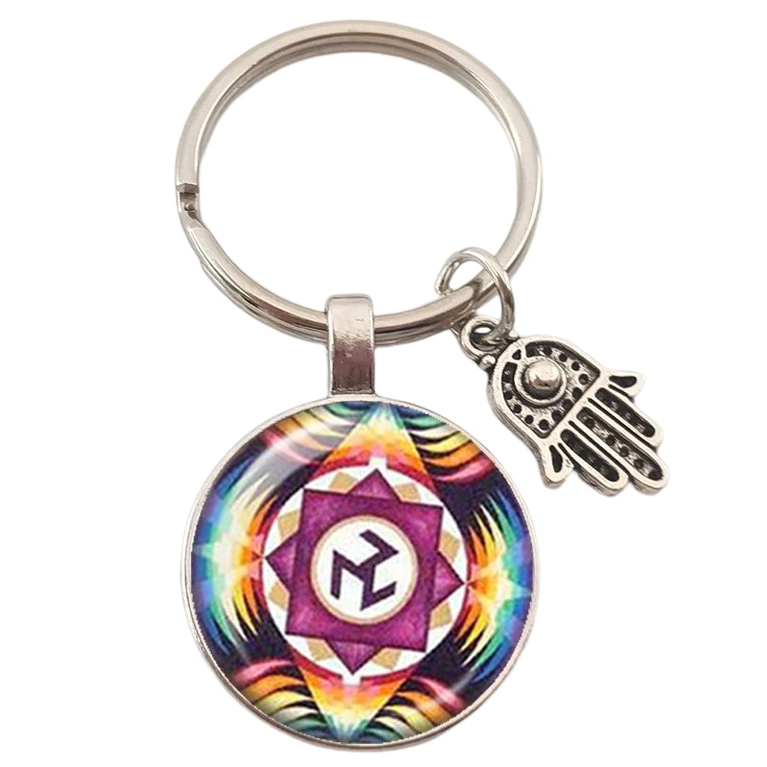 Sacred Geometry Antahkarana Symbol Keychains Pendant Keyring For Wome Men Chakra Pendant Meditation Jewelry