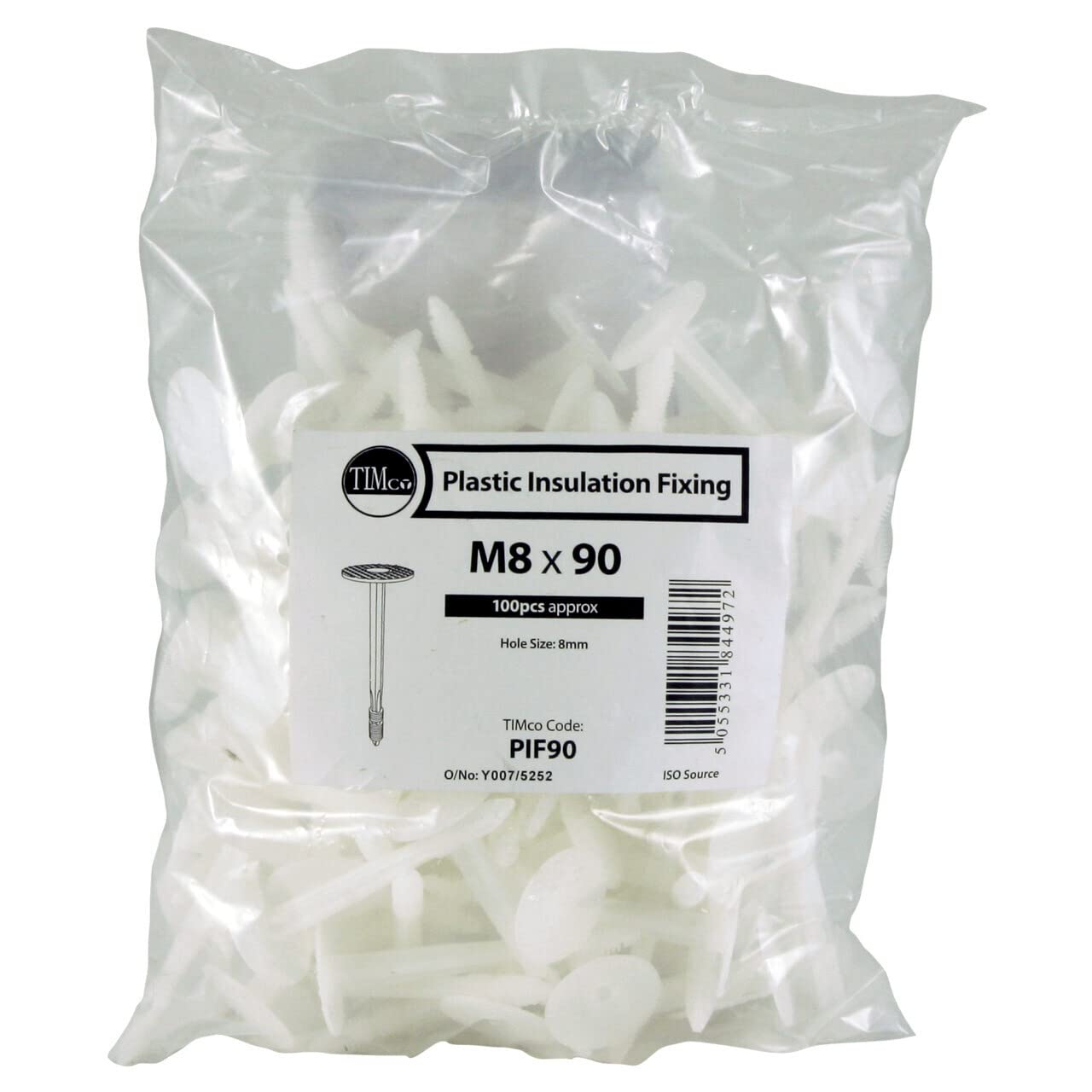 Timco Plastic Insulation Fixing - M8 X 50-100 Pieces