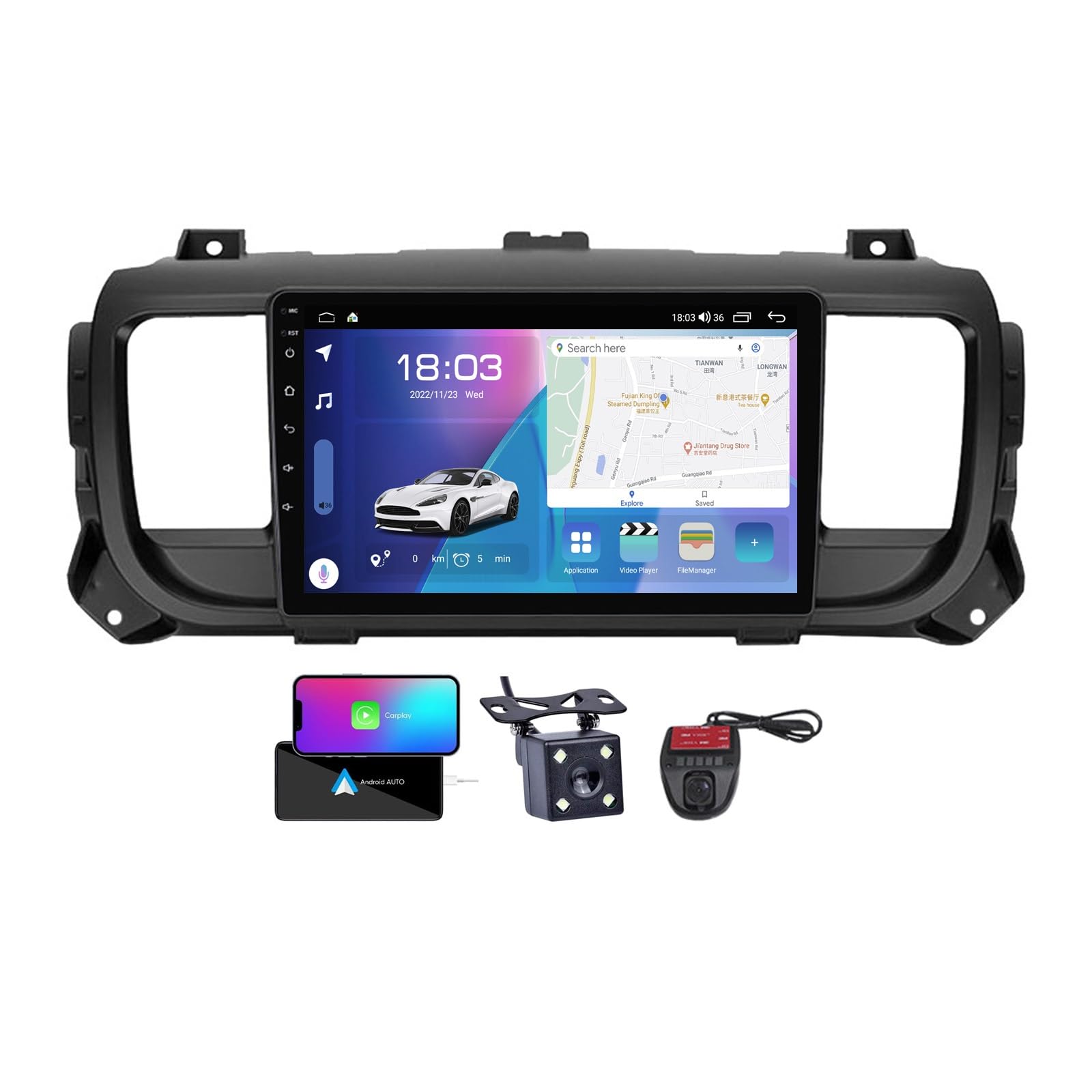 Autoradio 2 DIN Citroën Jumpy 2016-2021 écran tactile QLED DAB