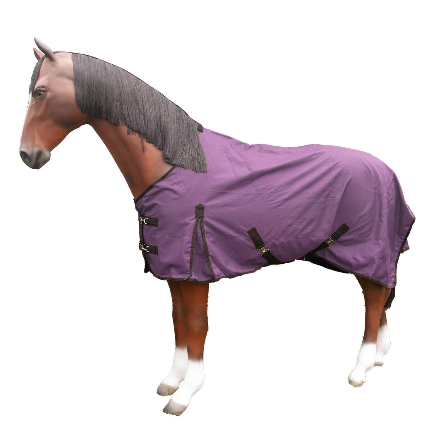 Brama-West - Manta para lluvia (135 cm), diseño de caballo, con forro polar, 600 denier, color lila
