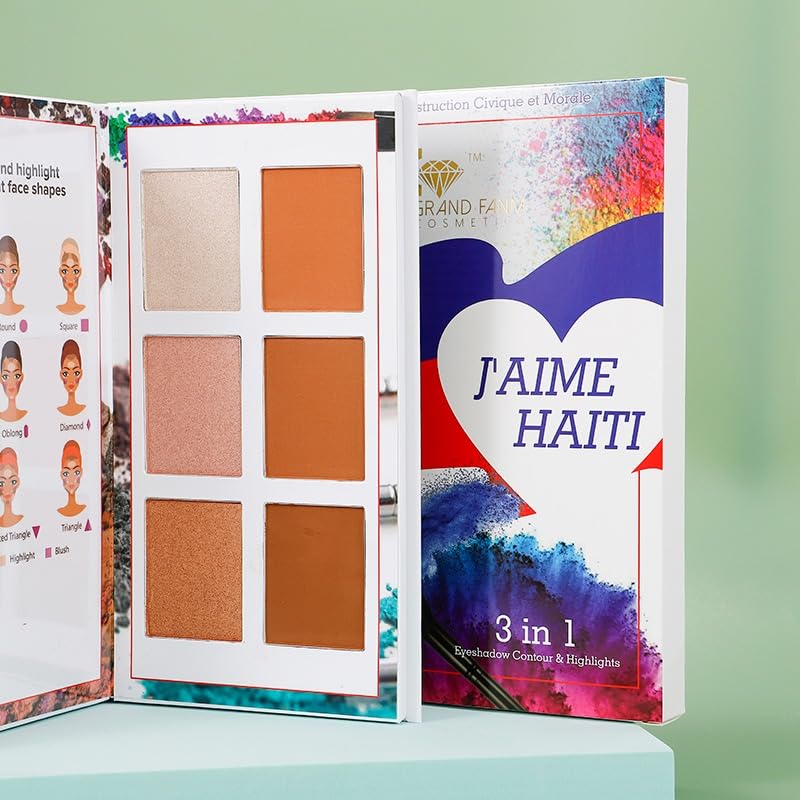 Eyeshadow Pallette j aime Haïti 4 in 1 EYESHADOW palette -BOLD &Vbrant colors-long lasting,vegan,cruelty free make up -inspired by haitian beauty