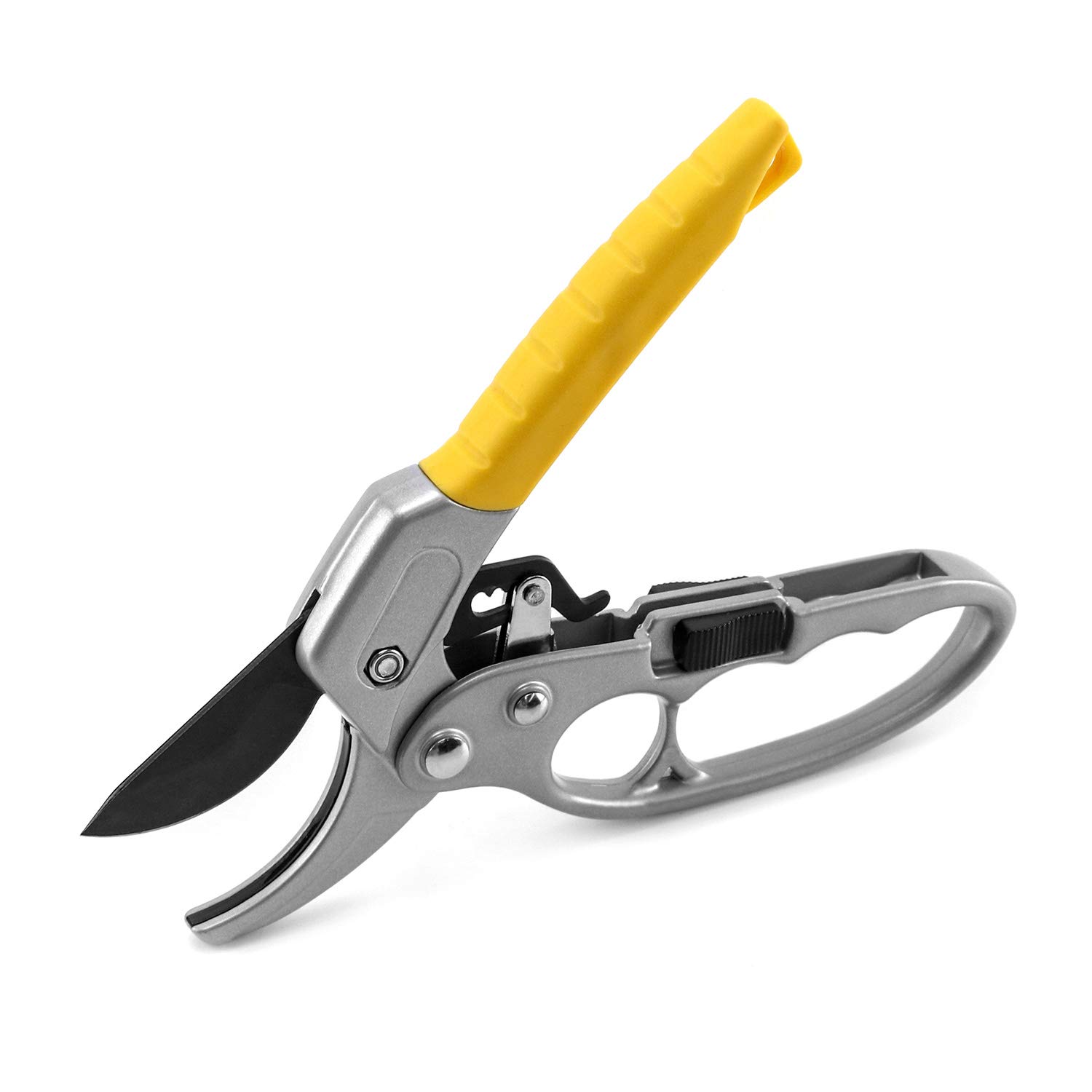 QWORK Pruners , 8" Professional Ratchet Anvil Pruning Shears, Garden Shears Clippers, Anvil Pruner, Hand Tools Scissors Loppers , For Trees, Plants, Hedges