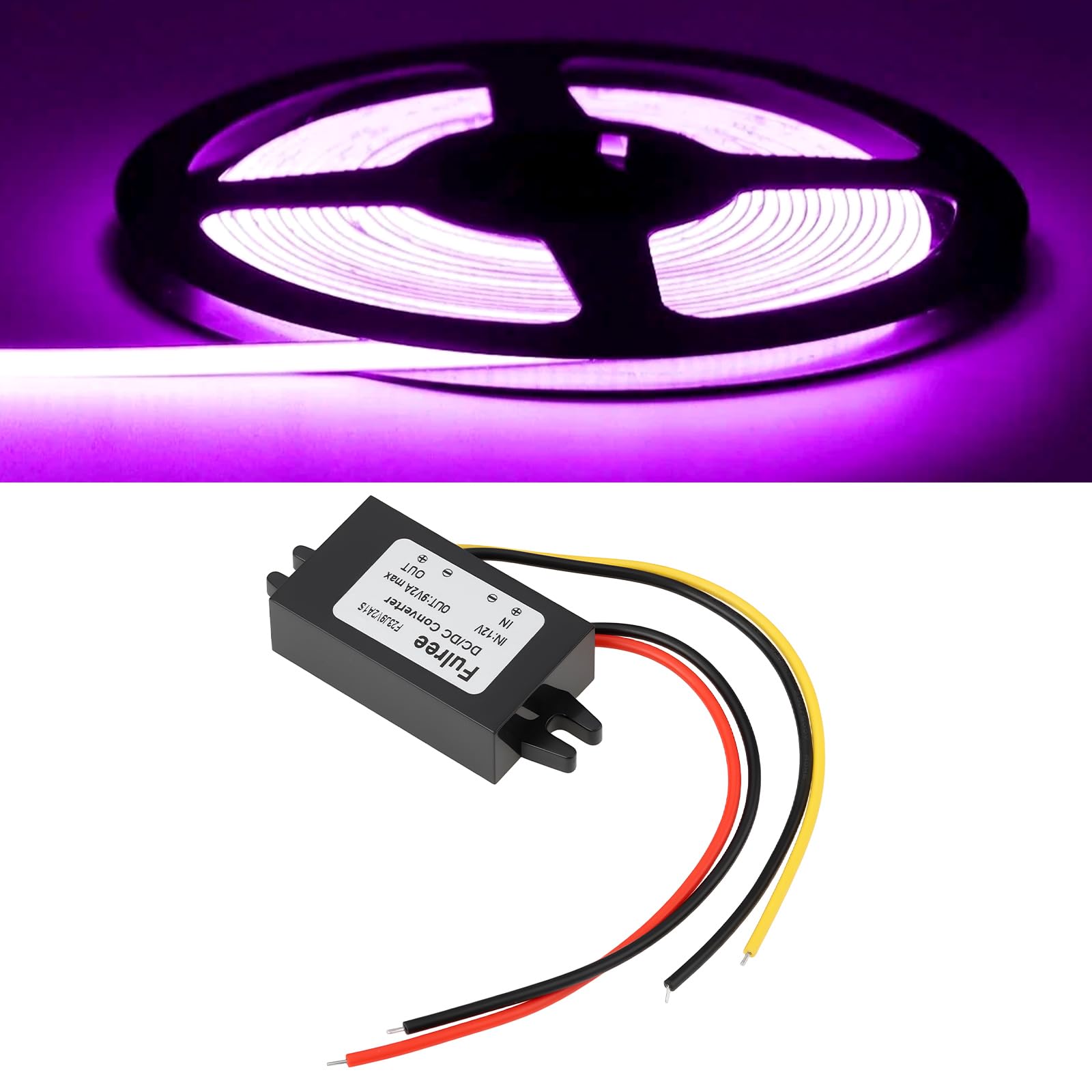 Konwerter Buck 12 V DC na 9 V DC 2 A 18 W kompatybilny z samochodami, łodziami, systemami solarnymi