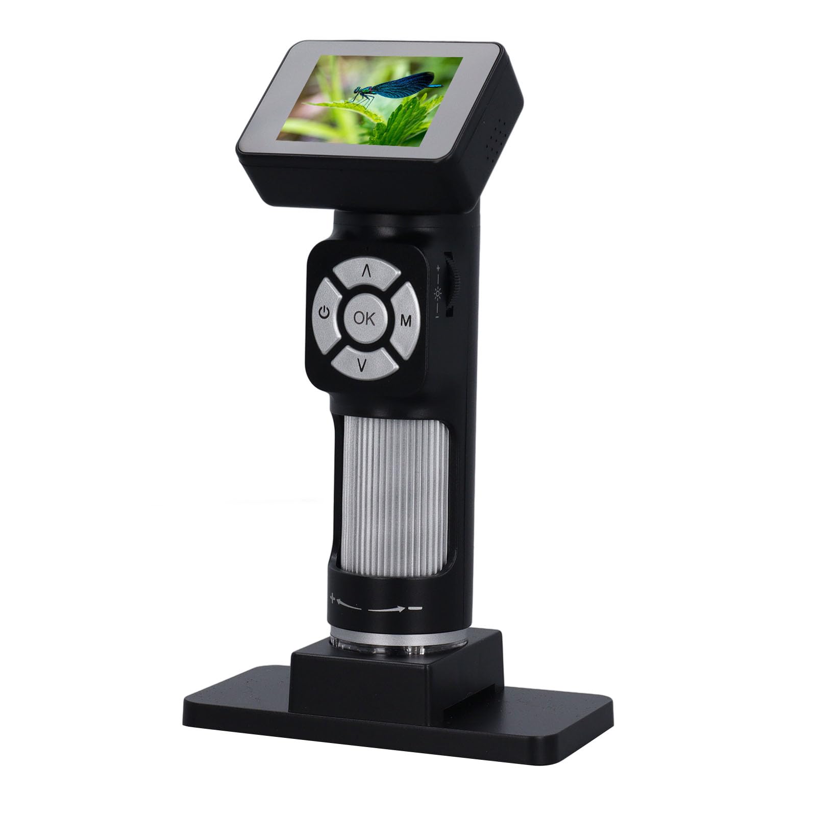 Yosoo Health Gear Kit de Microscopio de Bolsillo Portátil, Mini Microscopio Digital de Mano 500X con LCD IPS de 2 Pulgadas, Vídeo 1080P, 8 Luces LED Ajustables, Batería de 900 MAh para Niños Adultos