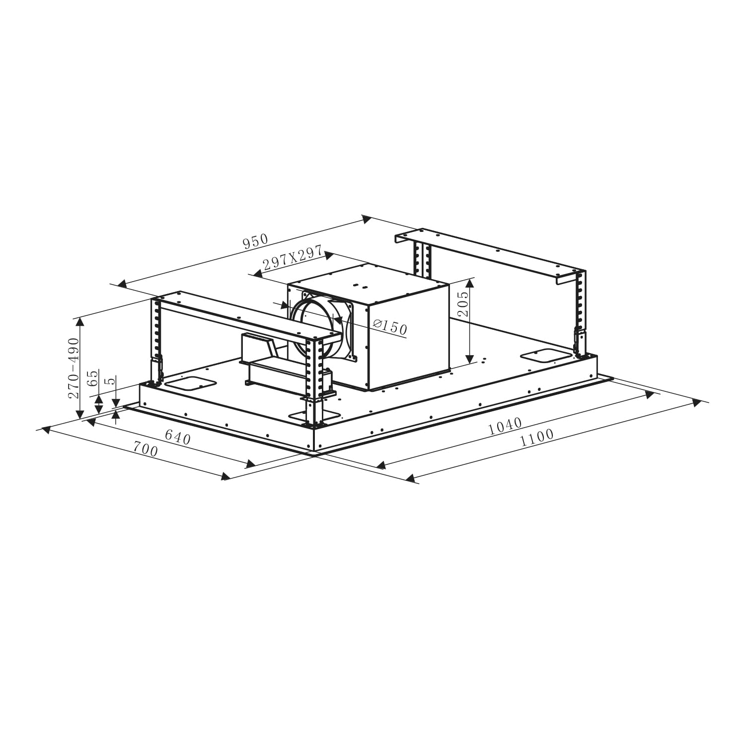 Klarstein Secret Service Campana Extractora de Pared, Campana de Evacuación, 3 Niveles, 987 m³/h, Acero Inoxidable, Control Táctil, 110 cm de Ancho, 2 Filtros de Grasa, Mando a Distancia, Blanco